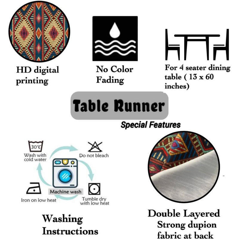 Oorja Poly Canvas Table Runner - Multicolor image 5