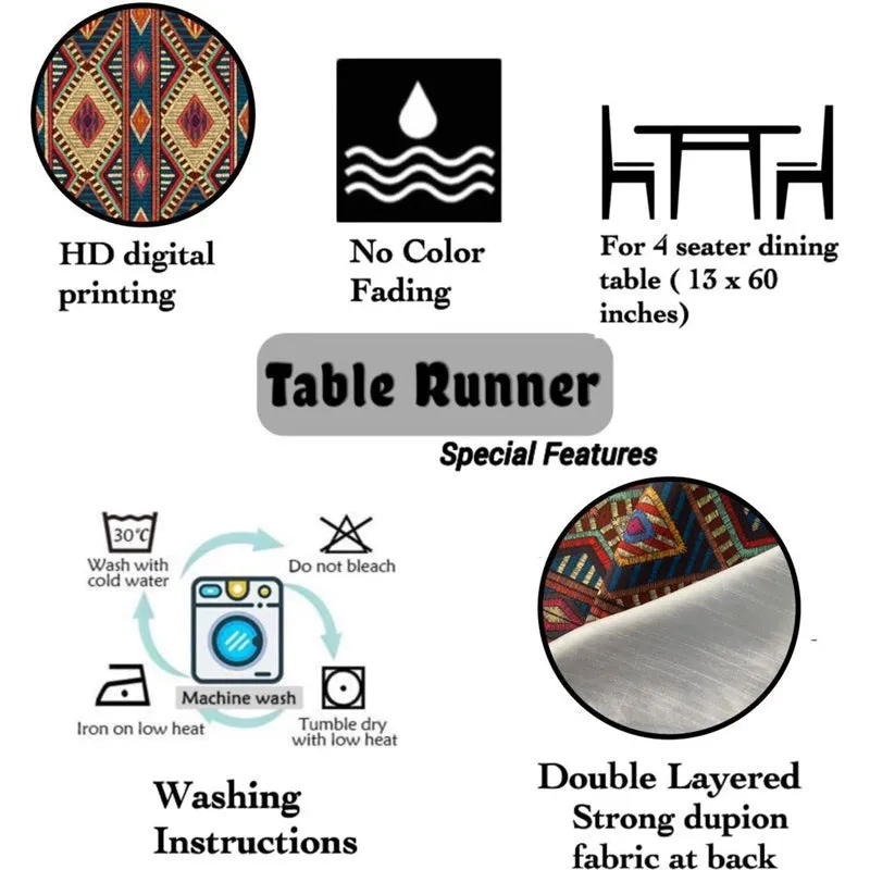 Oorja Poly Canvas Table Runner - Multicolor media 5
