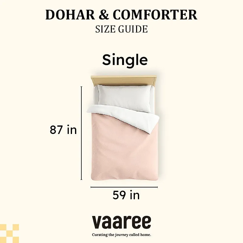 Monte Carlo Rosalynx Floral Polycotton Reversible Dohar (Light Pink) - 150 GSM - 11