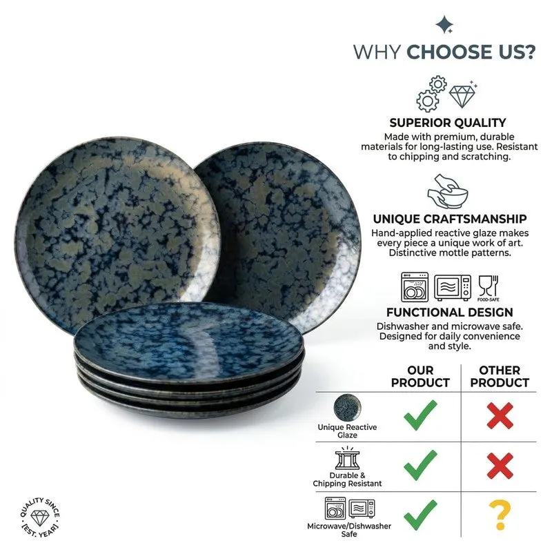 Ceramic Dinner Plates (Grey) - Set of Six media 7