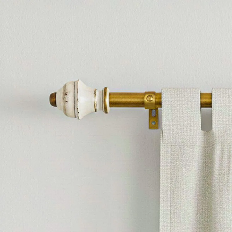 Chisel Bloc Extendable 1" Single Curtain Rods With Oval Finial & Brackets media 1