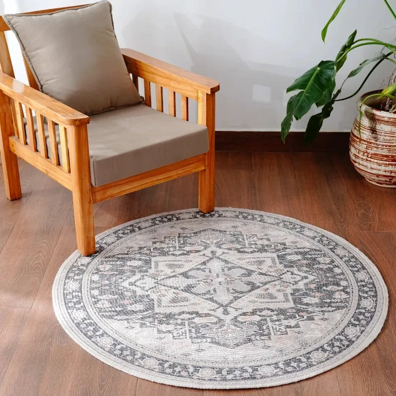 Antique Dreams Medallion Round Recycled PET Rug media 4