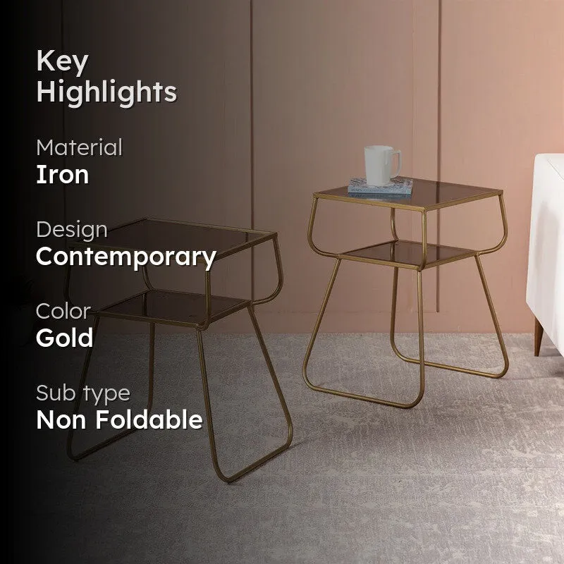 Latte Center Table (Gold) - Set Of Two media 2