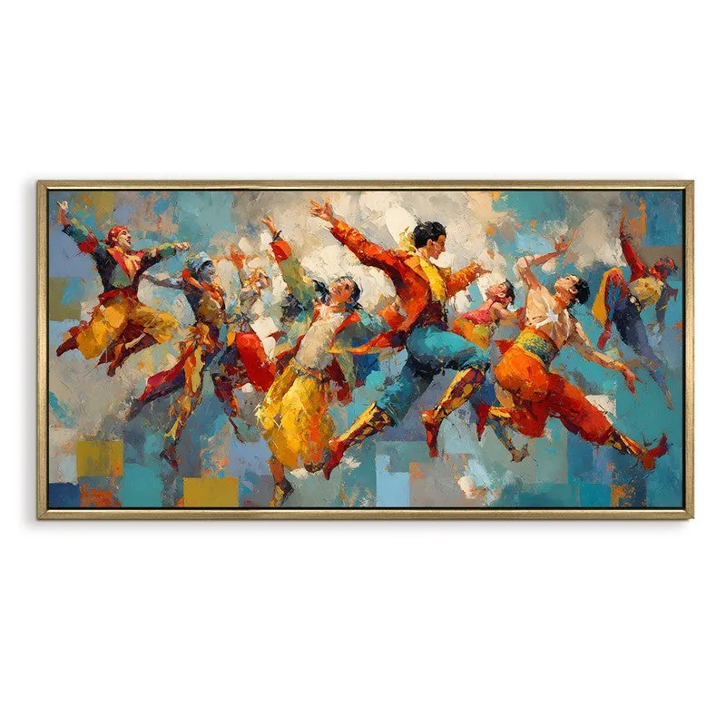 Rhythmic Leap Canvas Wall Painting With Frame media 3