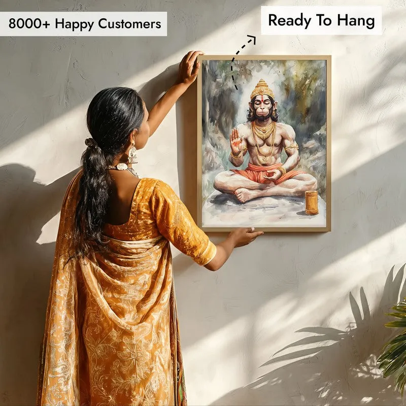 Anjaneya's Tapas Spiritual Archival Paper Wall Painting - Natural Brown Frame media 7