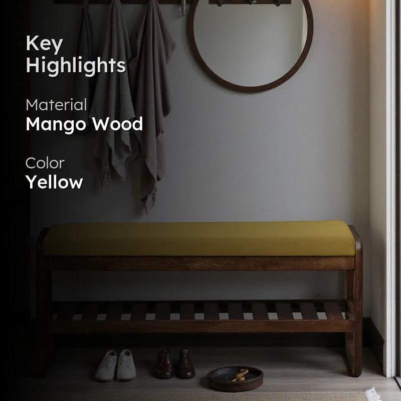 Tread Mango Wood Shoe Rack - Yellow media 2
