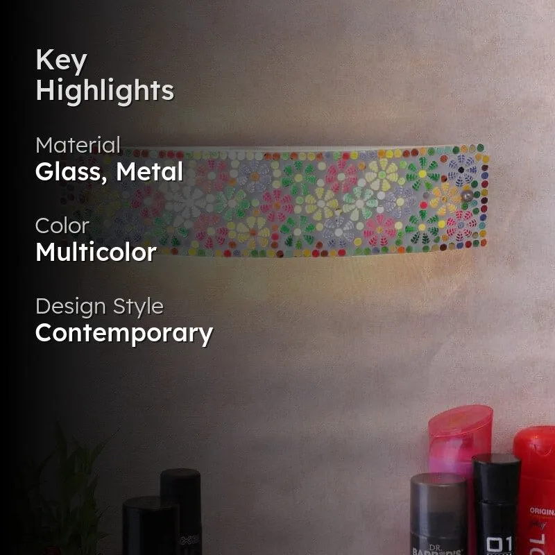 Floral Mantra Glass & Metal Wall Lamp media 2