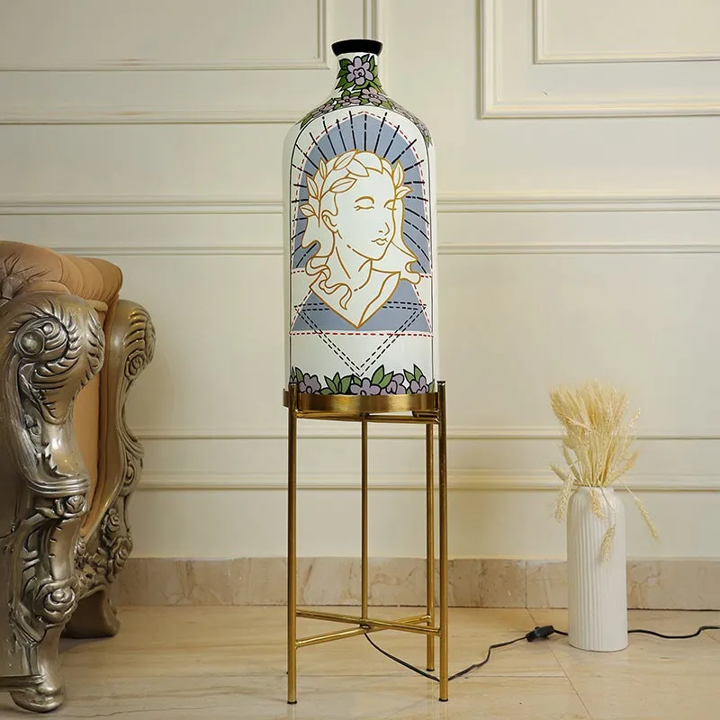 Divine Feminine Hand Painted Floor Lamp With Metal Stand media 4