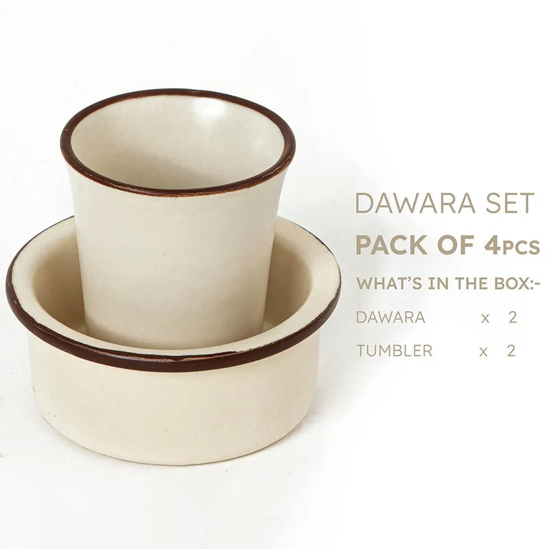 Dove Coffee Ceramic Dabara Set (120 ML) - Four Piece Set media 3