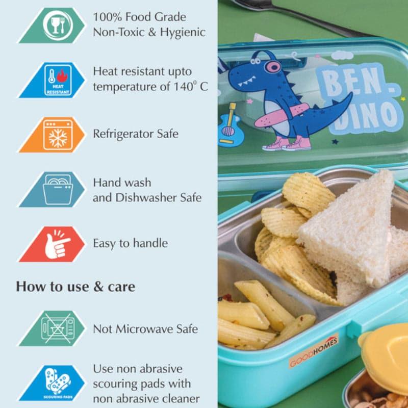 Dino Star Kids Lunch Box With Container & Spoon - 700 ML media 5
