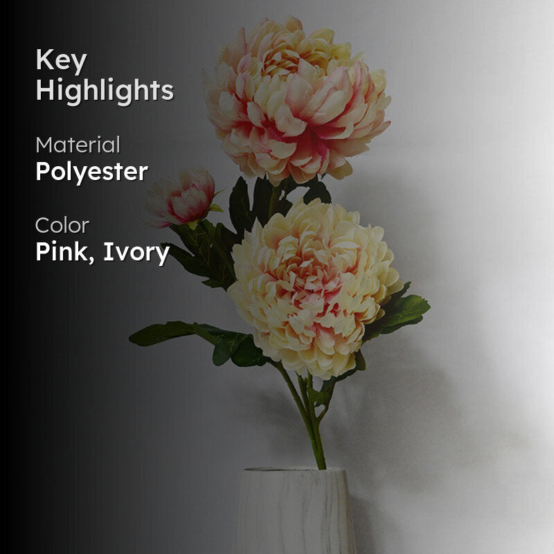 Artificial Decorative Peony Flower Stick - Pink media 2