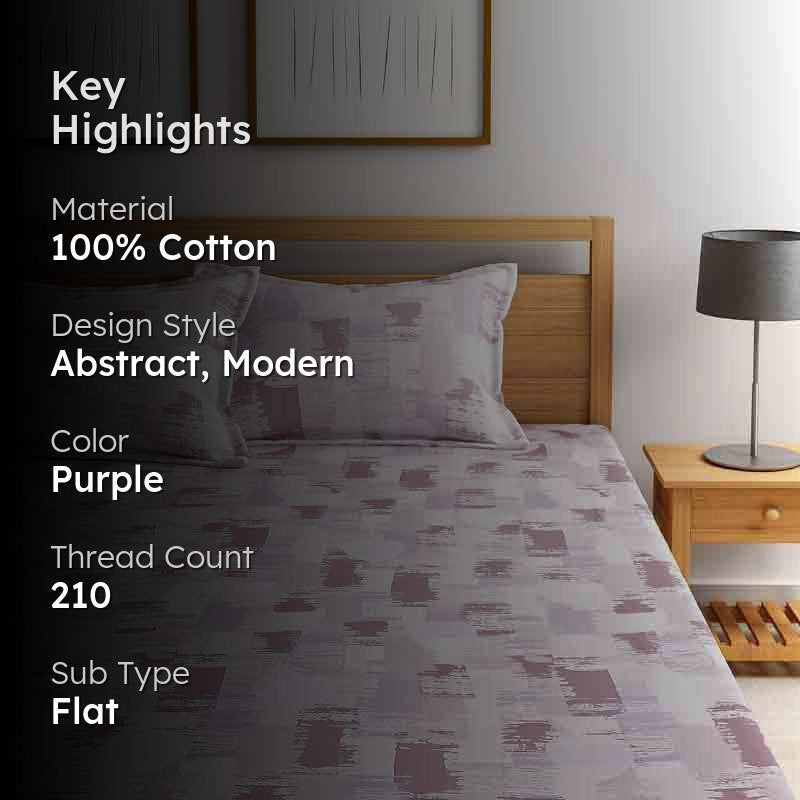 Dry Brush Paint Cotton Bedsheet - 210 TC media 2