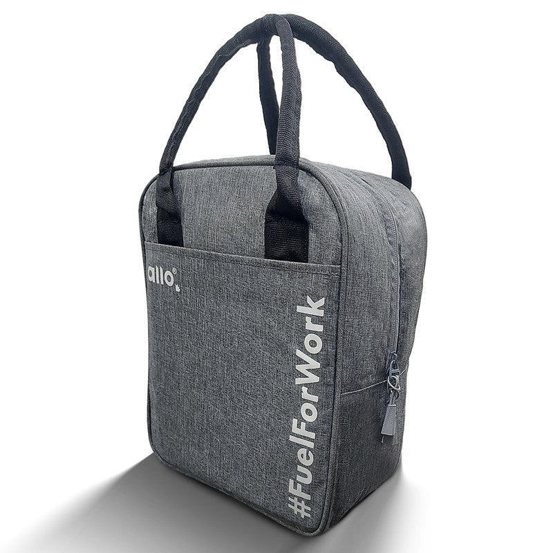 Shapix Polyester Lunch Bag - Black & Grey media 3