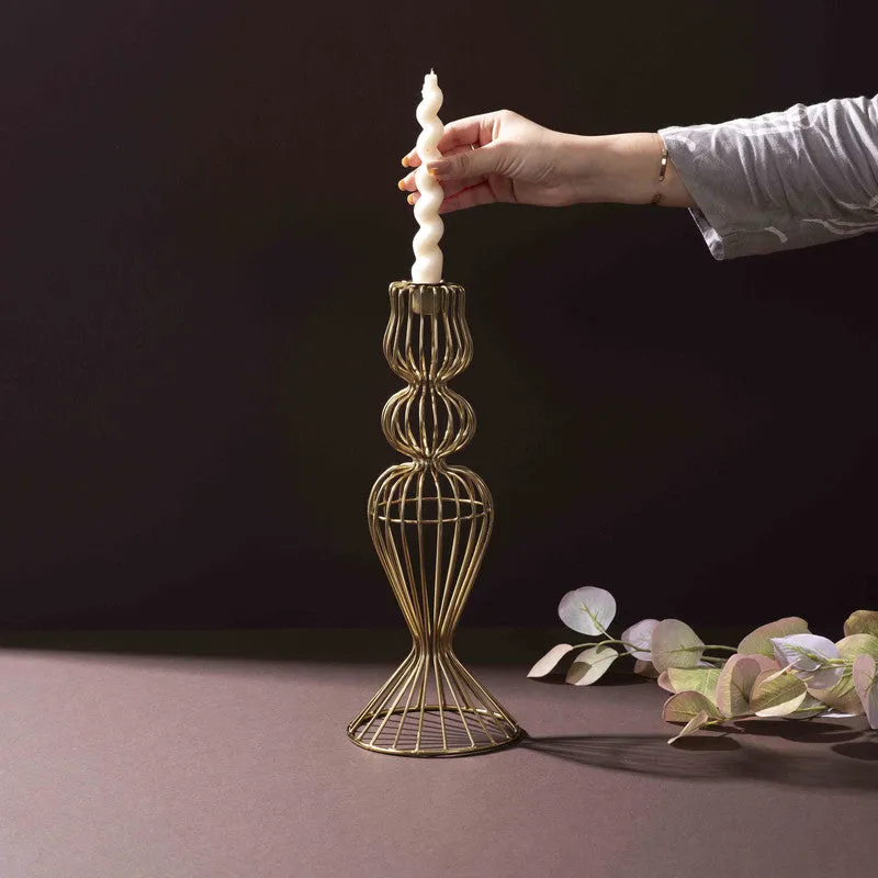 Twist Curve Candle Holder - Gold media 3