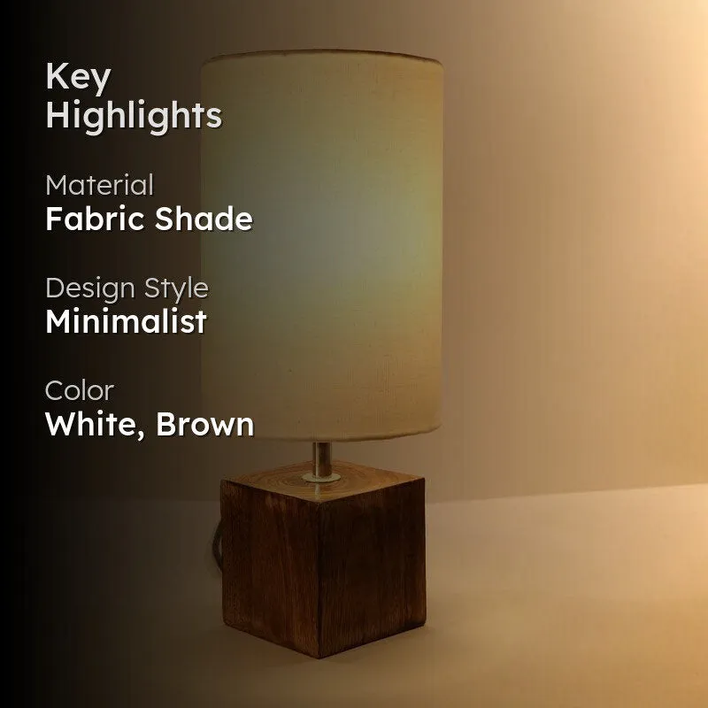 Introspection Fabric Table Lamp - White,Brown media 2