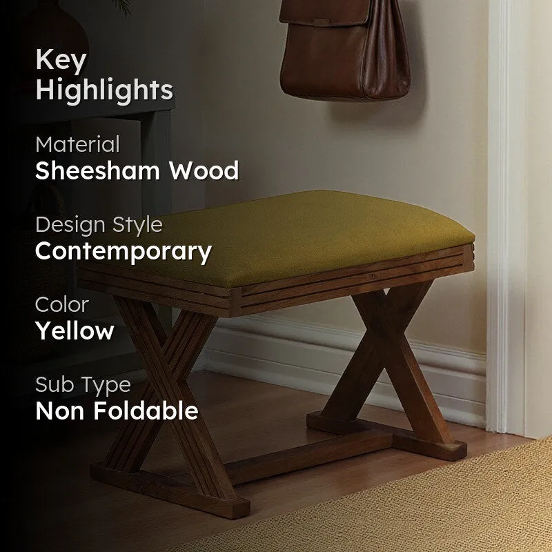 FlexiSeat Sheesham Wood Ottomans & Pouffe - Yellow media 2