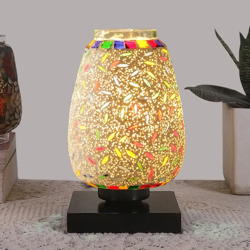 Lumetti Glass Table Lamp With Wooden Base - Multicolor media 3