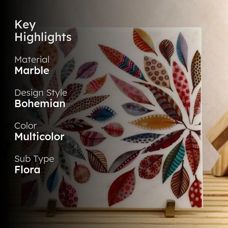 Floral Fantasy Printed Marble Showpiece media 2