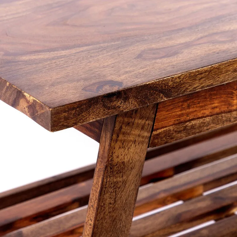 Axeron Sheesham Wooden Center Table - Light Brown media 8