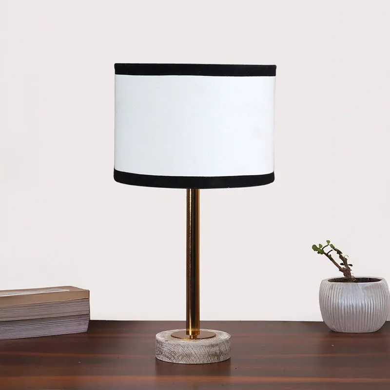 Cotin I Stripe Rodin Wooden Table Lamp - White,Gold media 3