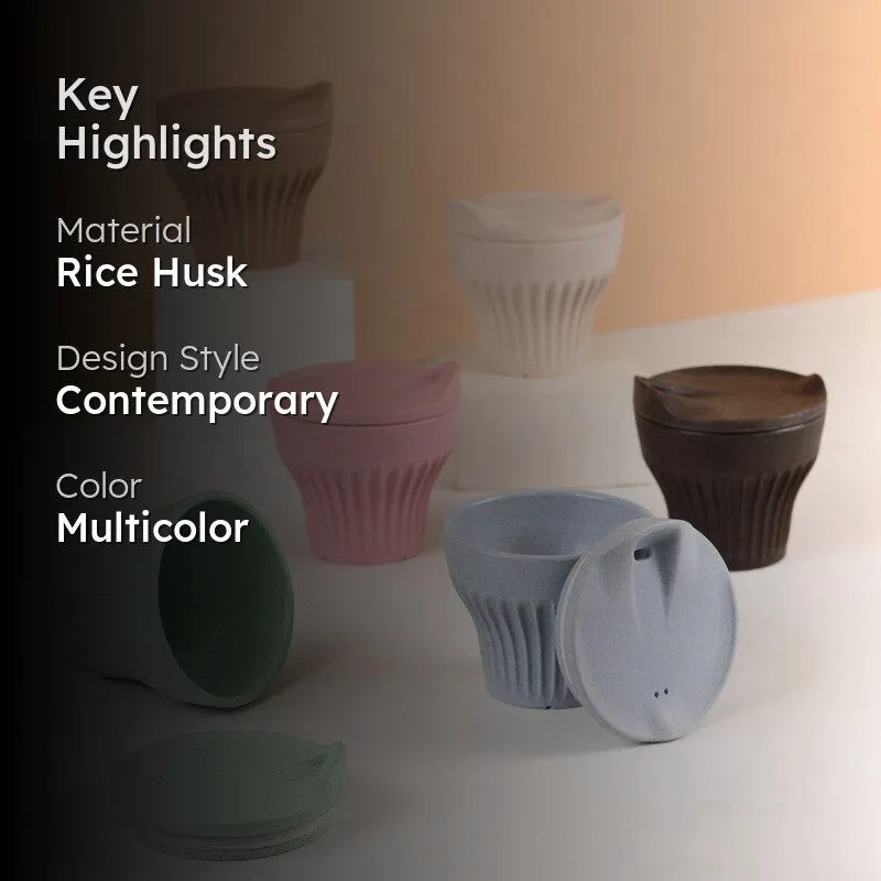 Bluehaven Rice Husk Coffee Mug (175 mL Each) - Set Of Six media 2