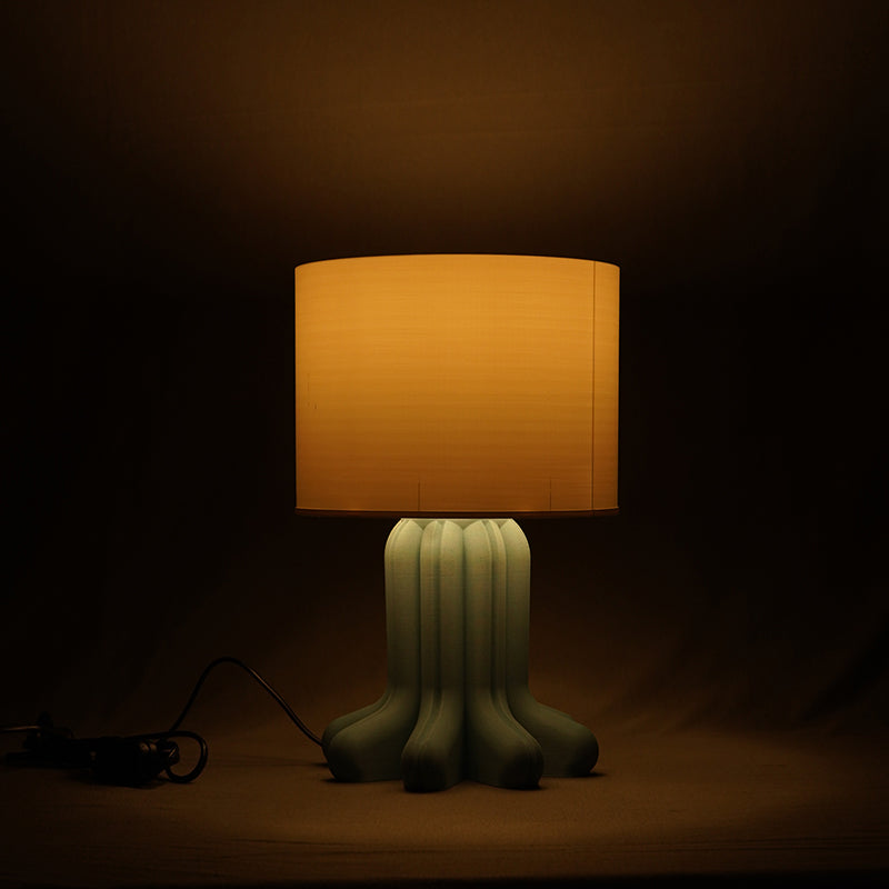 Eco Flare 3D Printed Table Lamp - White,Blue media 3