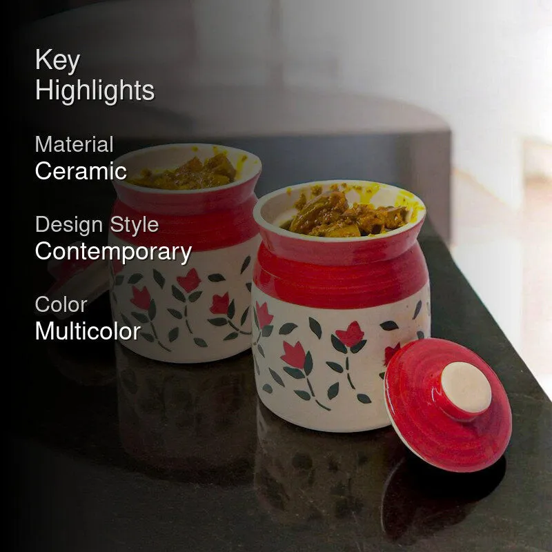 Ghara Flora Ceramic Jar (300 mL Each) - Set Of Two media 2