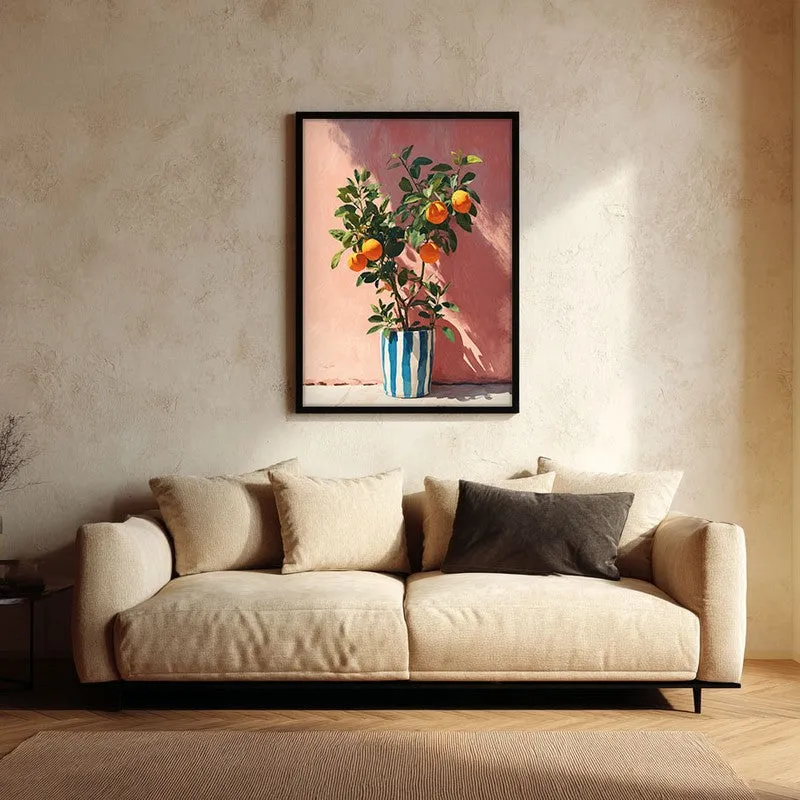 Orange Serenade Canvas Wall Painting - Black Frame media 1