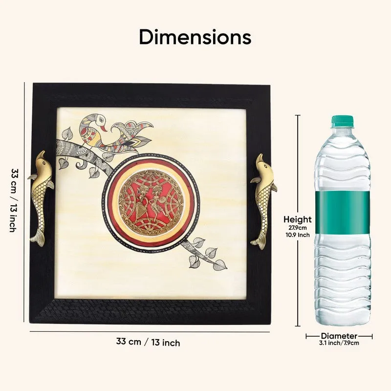 Surbhi Wood & Metal Serving Tray media 9