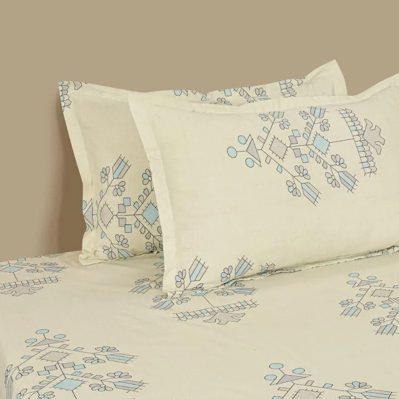 Swayam Navae Floral Cotton Bedsheet (Yellow) - 160 TC media 4