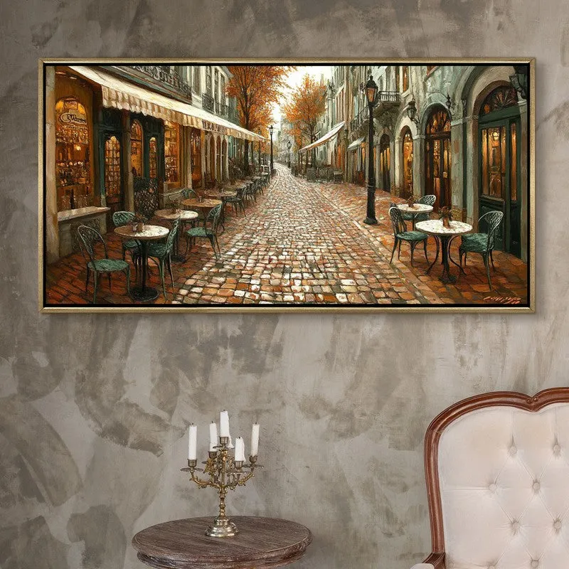 Parisian Passage Canvas Wall Painting With Frame media 1