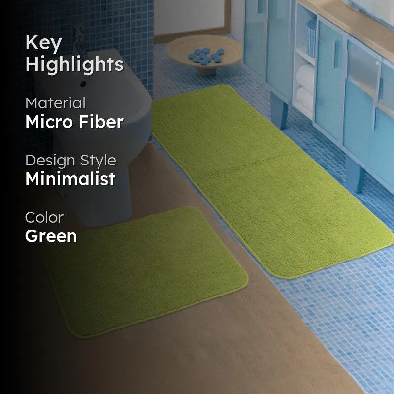 Minimal Mist Microfiber Bath Mats (Green) - Set of Two media 2