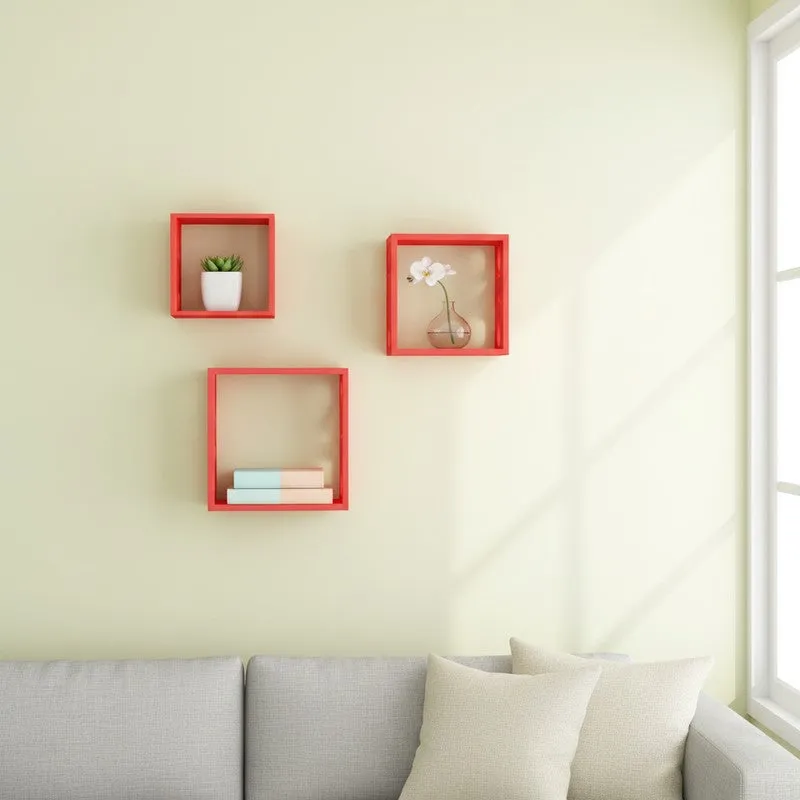 Tenby Floating Wall Shelf (Red) - Set Of Three media 3