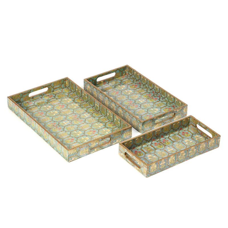 Fleur Jharokha Rectangle Serving Tray - Set Of Three media 4
