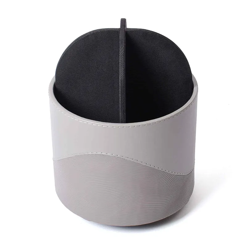 Veltrix Faux Leather Pen Stand - Grey media 5
