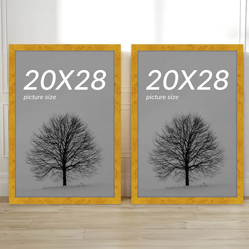 Driftwood Sky Rectangle Photo Frame (Gold) - Set Of Two media 1