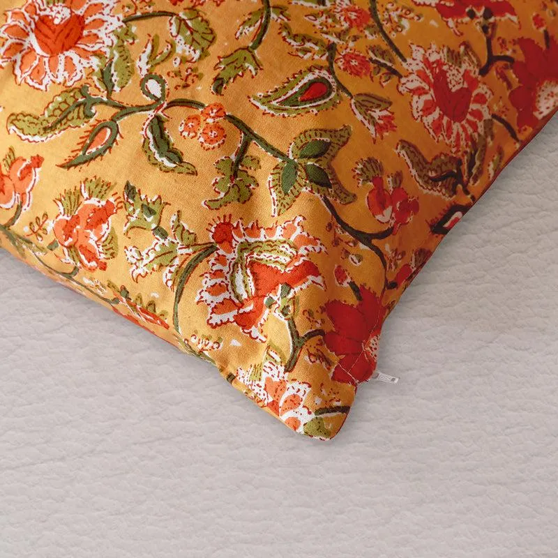 Jahnvi Printed Cushion Cover (Yellow) - Set Of Five media 3