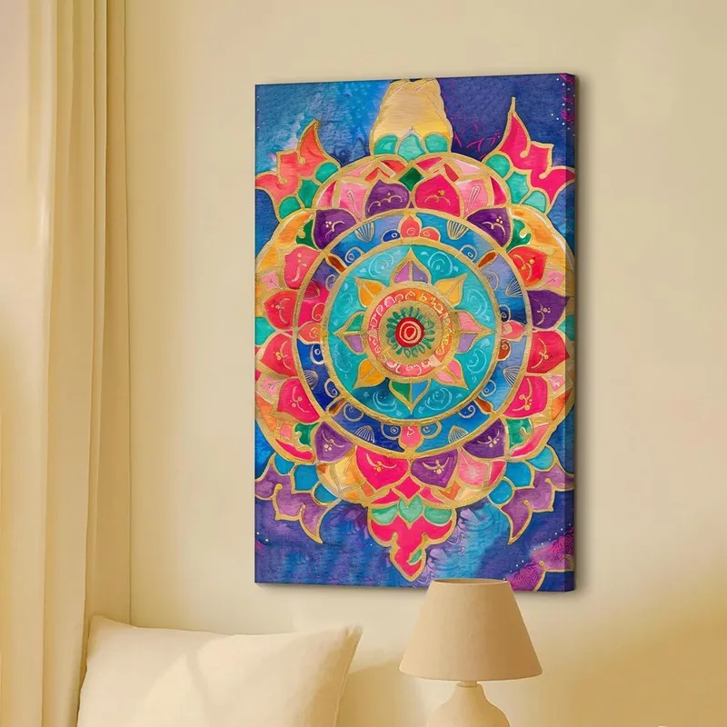 Vibrant Prism Mandala Wall Art Without Frame media 6