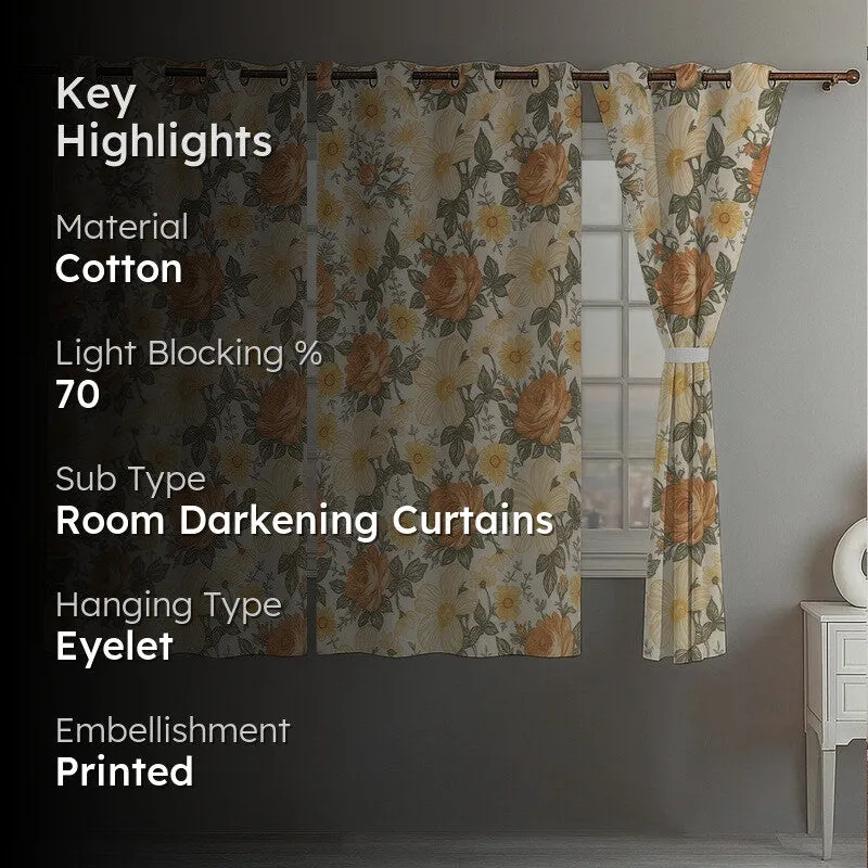 Sunny Meadow Floral Curtain - Set Of Three media 2