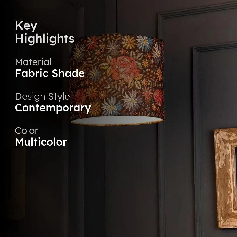 Black Bloom Fabric Ceiling Lamp media 2