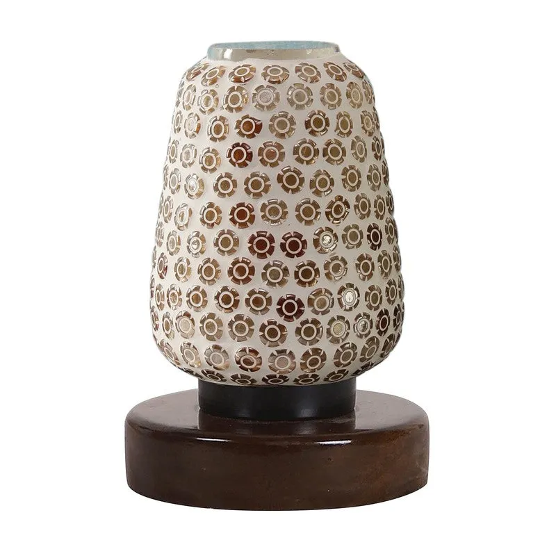 Flamevia Glass Table Lamp With Wooden Base - Multicolor media 5
