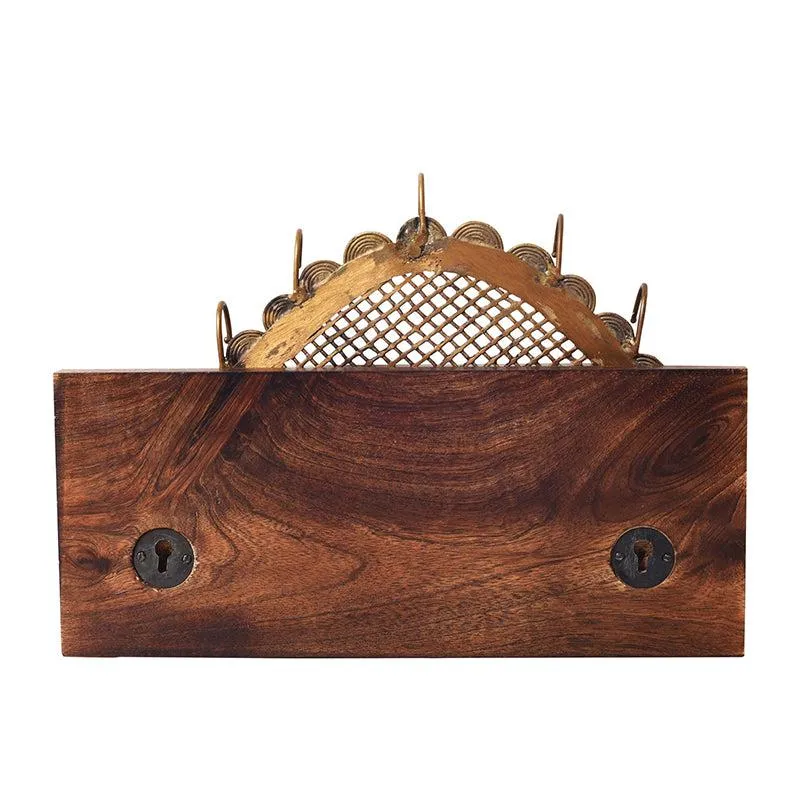 Ujjwala Ornate Teak Wood Key Holder media 4