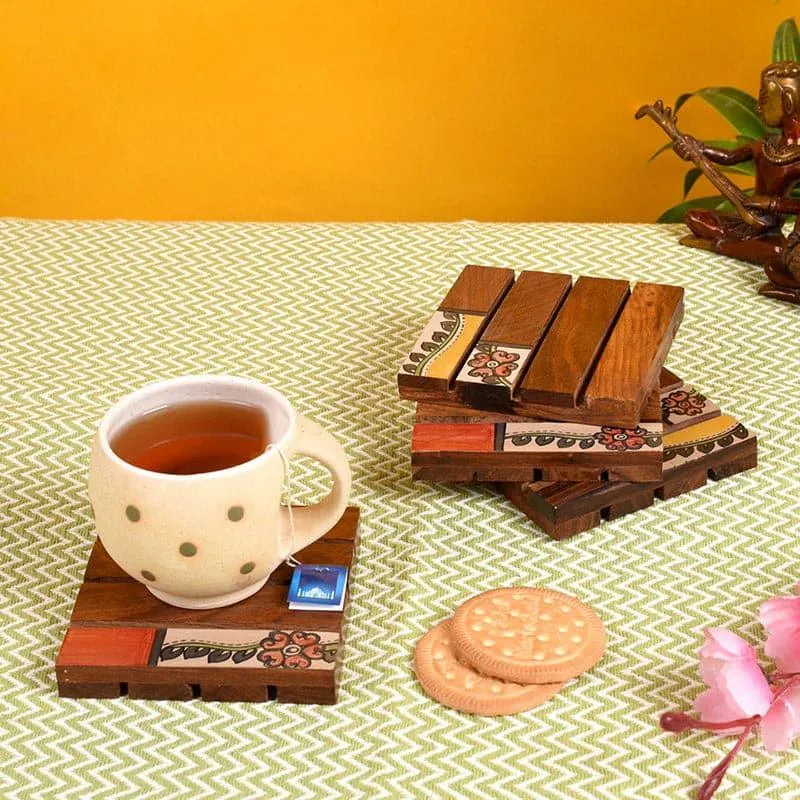 Akshata Wooden Coaster - Set Of Four media 1