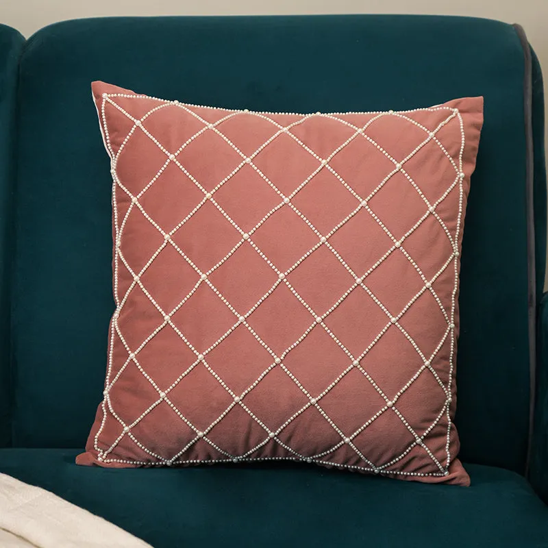 Jewel Grid Embroidered Cushion Cover media 2