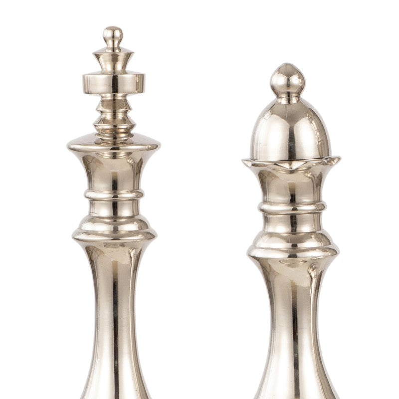 Chess Aluminum Showpiece (Silver) (Small) - Set Of Two media 4