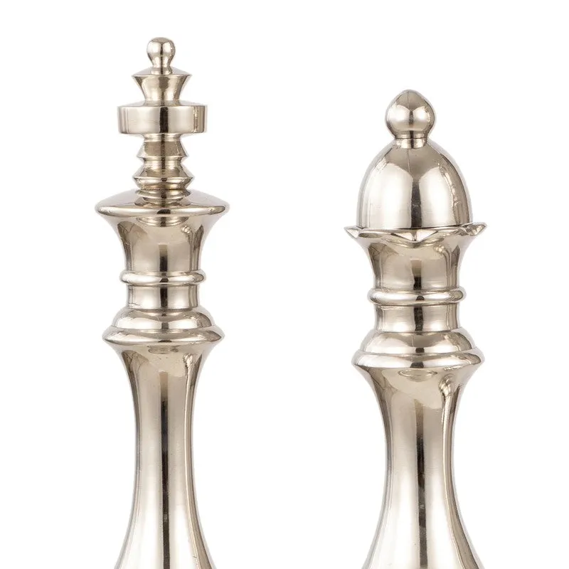 Chess Aluminum Showpiece (Silver) (Small) - Set Of Two media 4