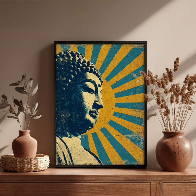 Buddha Celestial Petal I Mandala Archival Paper Wall Painting With Black Frame media 6
