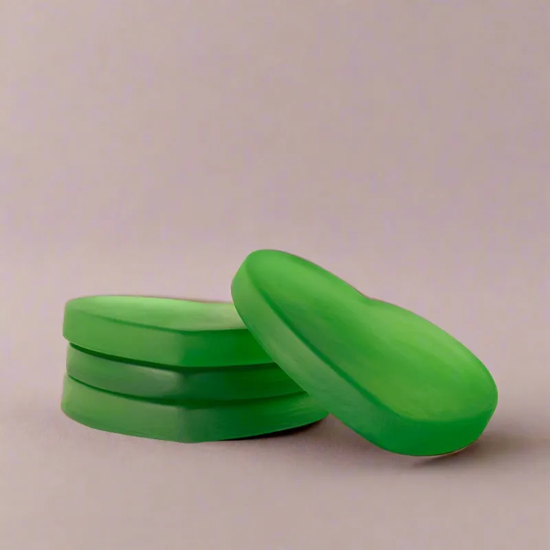 Glossy Hearty Mist Glass Coaster (Green) - Set Of Four media 1
