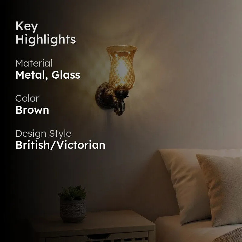 Honey Glow Swan Neck Glass Wall Lamp media 2