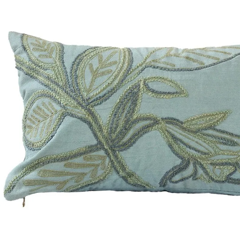 Leafy Garden Embroidered Cotton Cushion media 4